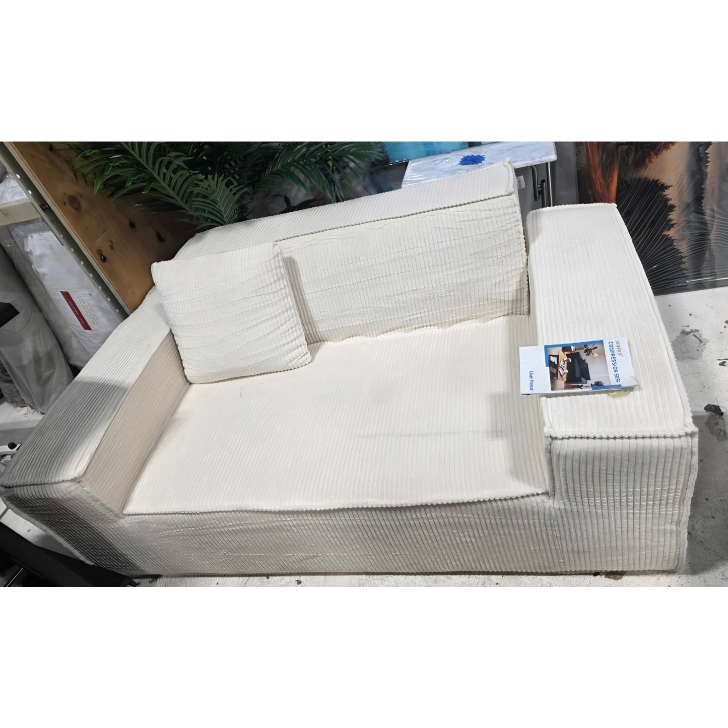 Modern cream Loveseat