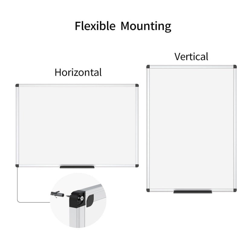 VIZ-PRO Magnetic Whiteboard/Dry Erase Board, 48 X 36 Inches, Silver Aluminium Frame