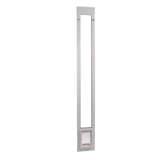 Small Pet Patio Door, 5" x 7" Flap Size Adjustable Height 77-5/8" to 80-3/8", White
