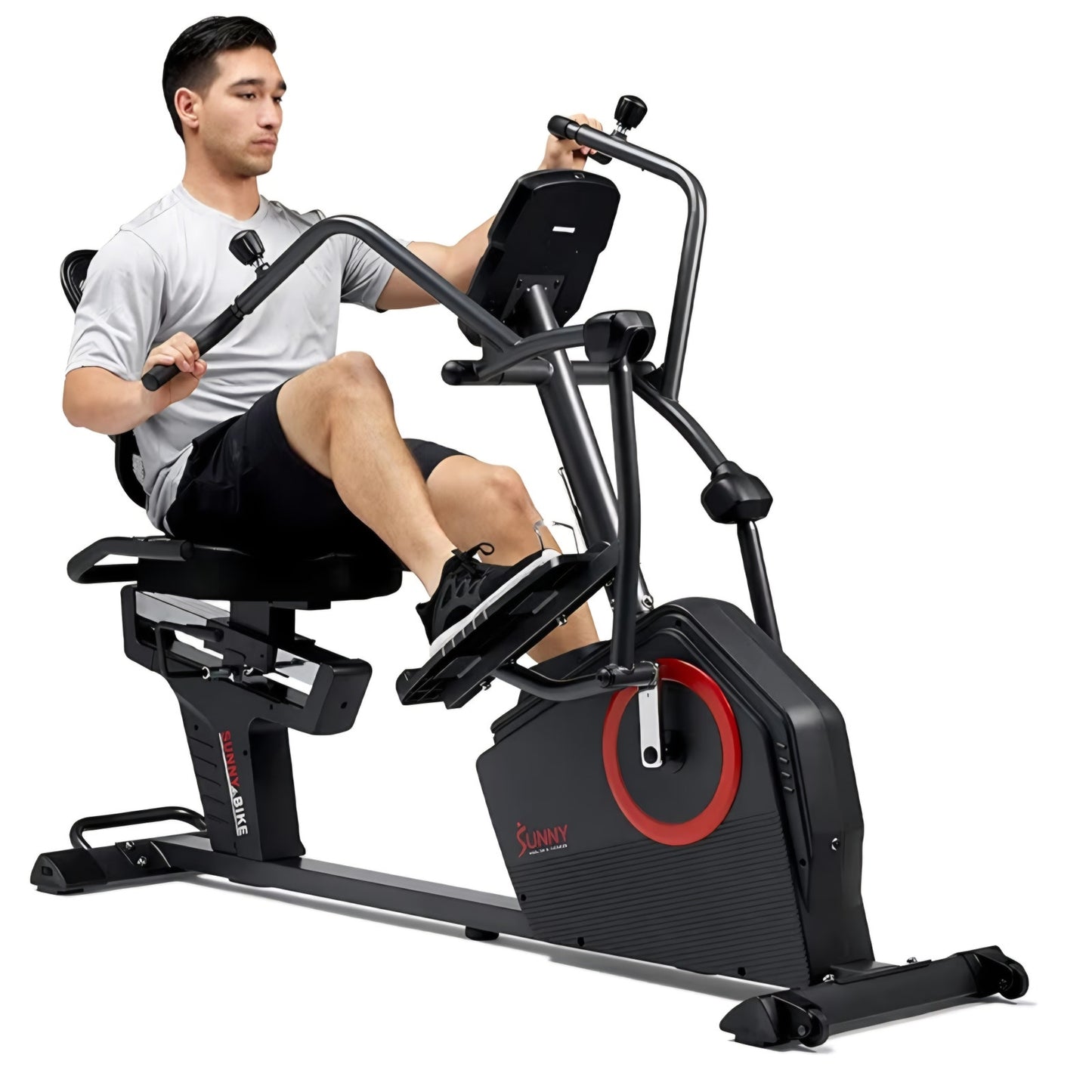 Sunny Health & Fitness Elite Recumbent Cross Trainer & Elliptical Machine with Arm Exercisers