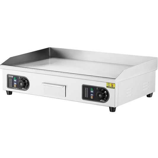 Commercial Electric Griddle, 2800W Countertop Flat Top Grill, 122掳F-572 掳F Adjustable Temp, 28.74 x 15.75 x 0.39in Stainless Steel Griddle Grill with 2 Shovels and 2 Brushes
