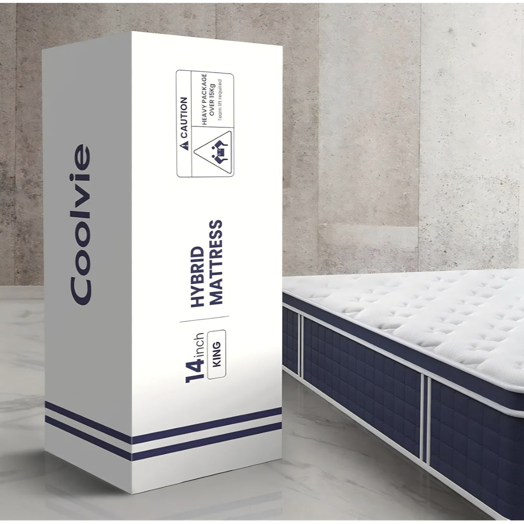 Coolvie 14 Inch King Mattress, Medium Plush Gel Memory Foam Mattress Hybrid, Double Cooling King