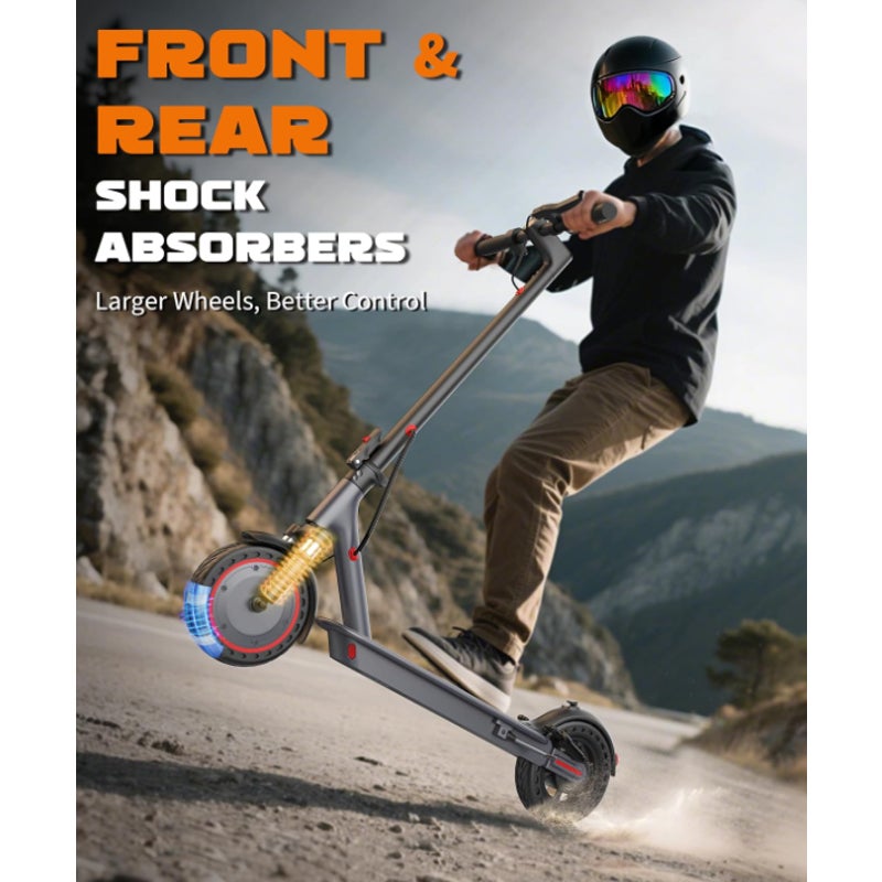 Electric Scooter, 500W Motor, 28 Miles Range, Dual Suspensions
