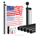 VEVOR 20FT Sectional Flagpole Kit, Heavy Duty Aluminum Alloy in Ground Poles for Outside
