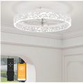 VOLISUN Modern Ceiling Fans with Lights and Remote, 19.7in Low Profile Ceiling Fan Flush Mount,