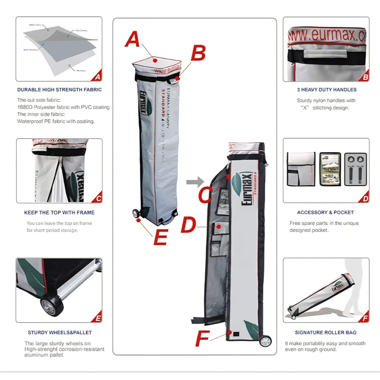 Eurmax USA 10 x 10 Pop up Canopy Commercial Tent Outdoor Party Canopies