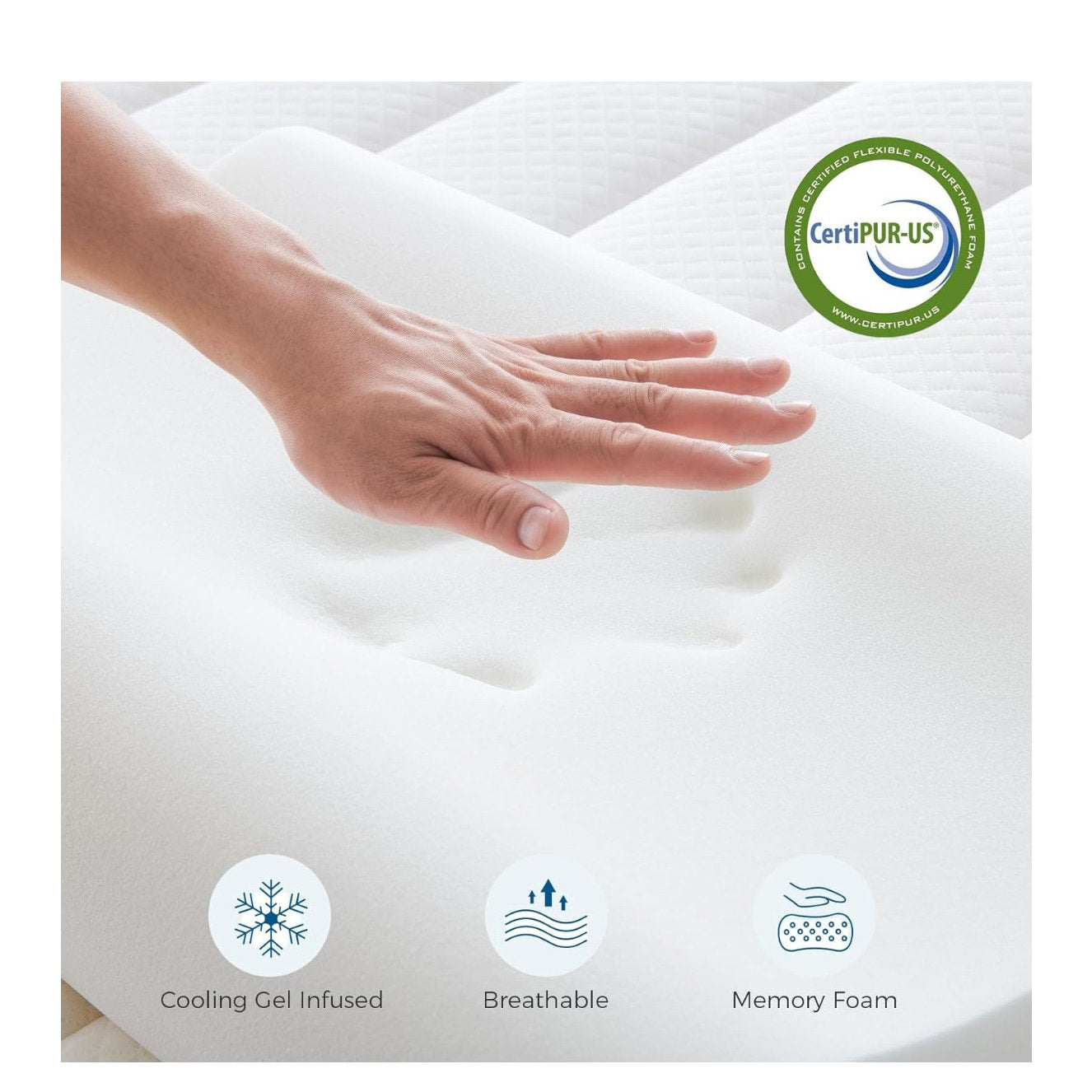 Inofia 12 Inch Twin Mattress with Memory Foam Cervical Neck Pillow Included, Medium Firm