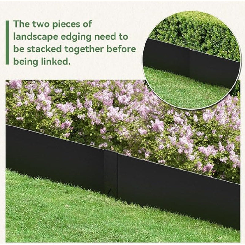 Landscape Edging Kit, 6PCS 40" L x 12.5" H Galvanized Bendable Metal Garden Edging for Lawn Yard