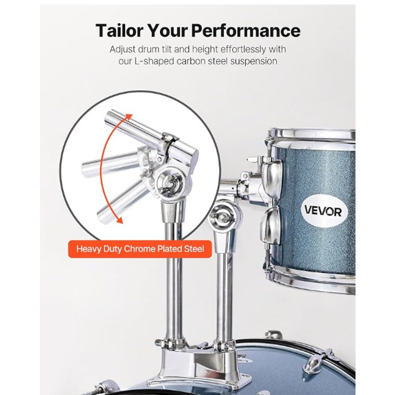 VEVOR Drum Set, 5-Piece 22 in Junior Drum Sets, Beginner Drums Set with Adjustable Throne, Cymbal