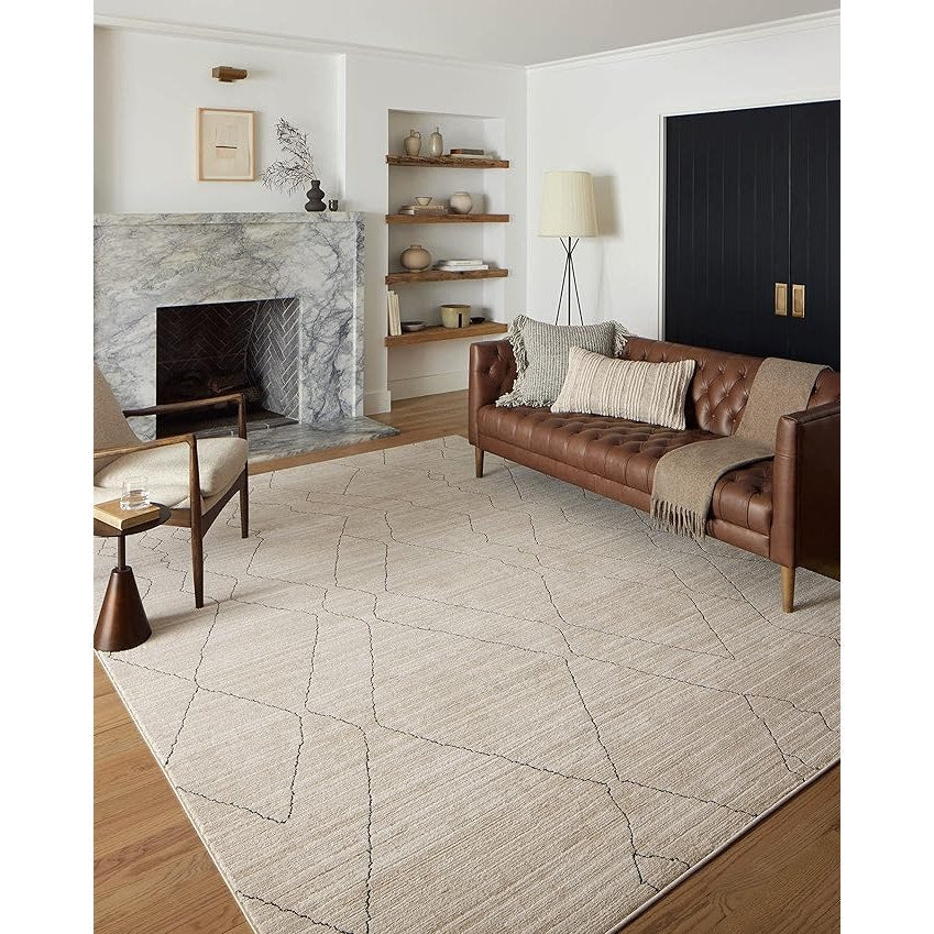 Loloi Darby Collection DAR-03 Sand/Charcoal 9'-2" x 13' Area Rug, Darby is made of 100% polyester