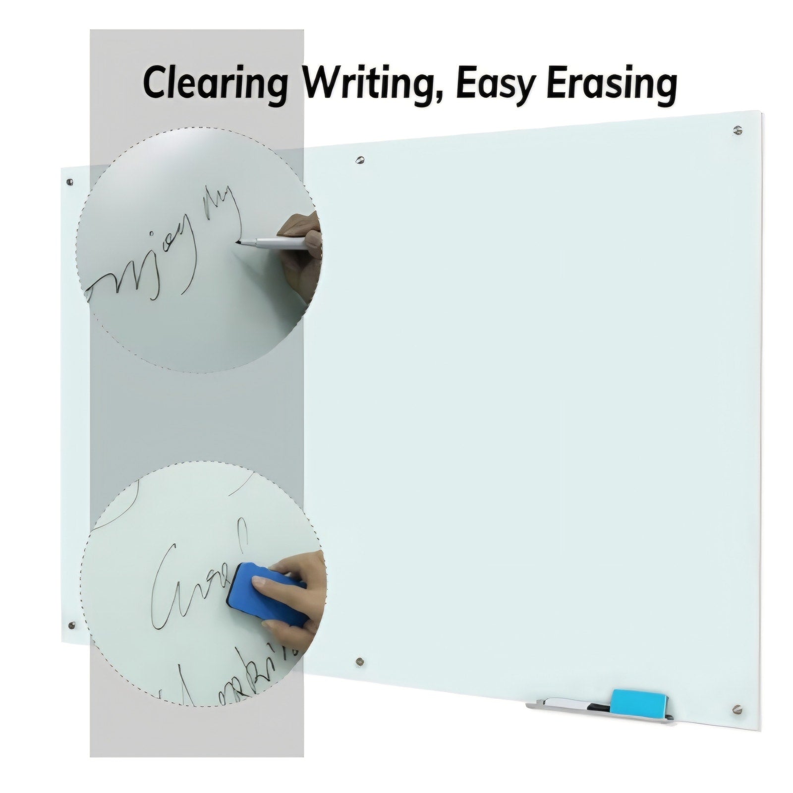 Frosted Magnetic White Board – 72 x 48 Inches Dry Erase Glass Whiteboard for Wall