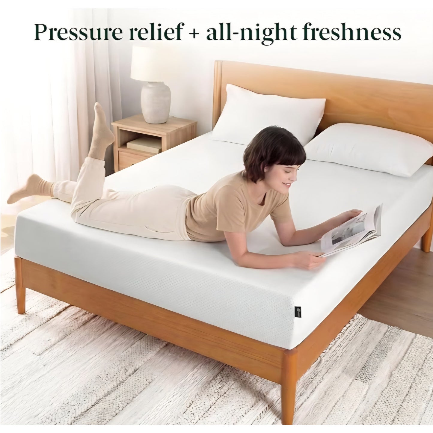 Zinus 12 Inch Twin XL Green Tea Memory Foam Mattress [New Version],Fiberglass Free medium Firm Feel