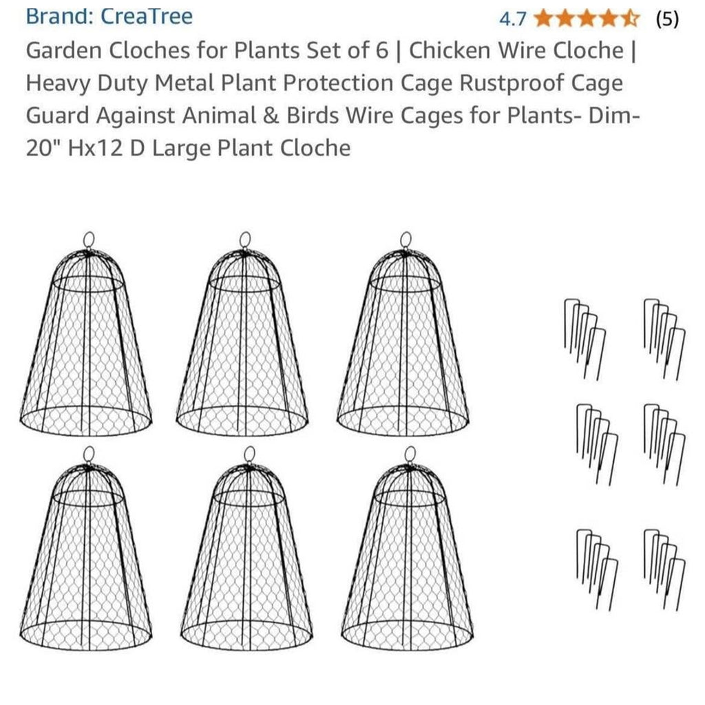 Garden Cloches for Plants Set of 6 | Chicken Wire Cloche | Heavy Duty Metal Plant Protection Cage Ru