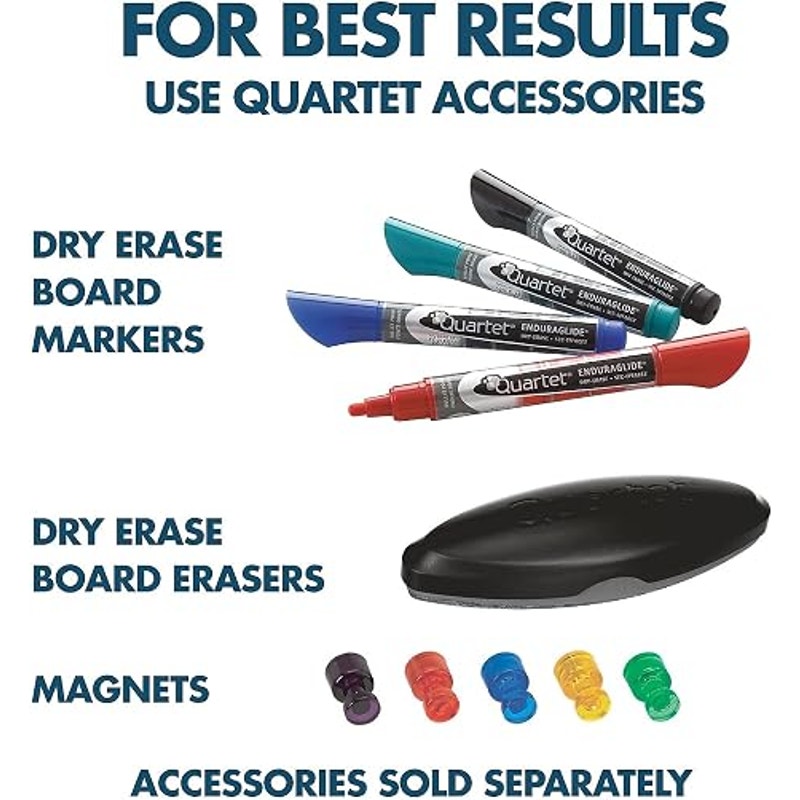 Quartet Dry Erase Magnetic White Board 96"W x 48"H, Porcelain Whiteboard, Silver Al. Frame (PPA408)