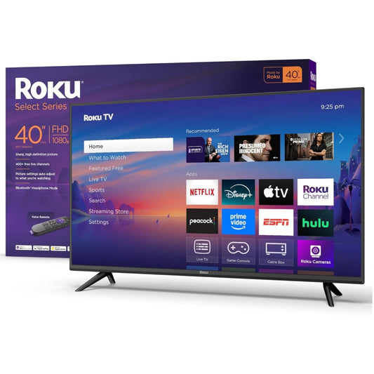 Roku Smart TV 2025 – 40-Inch Select Series, 1080p Full HD TV–RokuTV with Voice Remote – Flat Screen