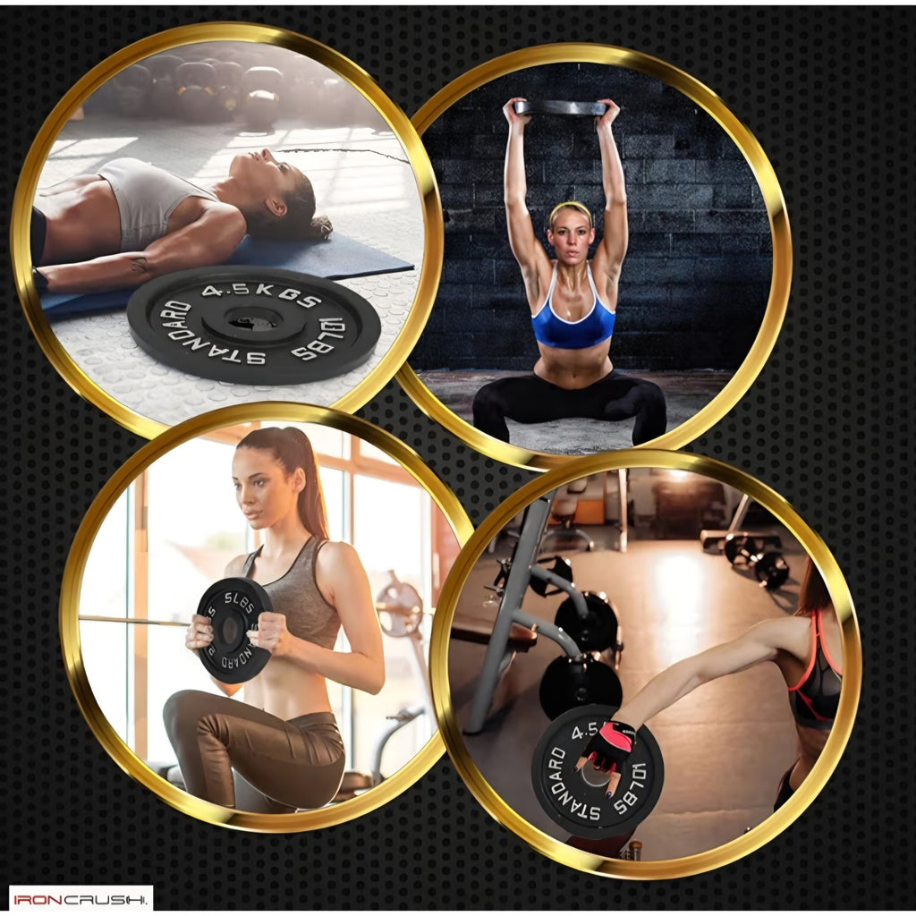 25 LB Cast Iron Olympic Weight Plates – Free Weights with 2-inch Hole & Anti-Rust Hammertone Finish