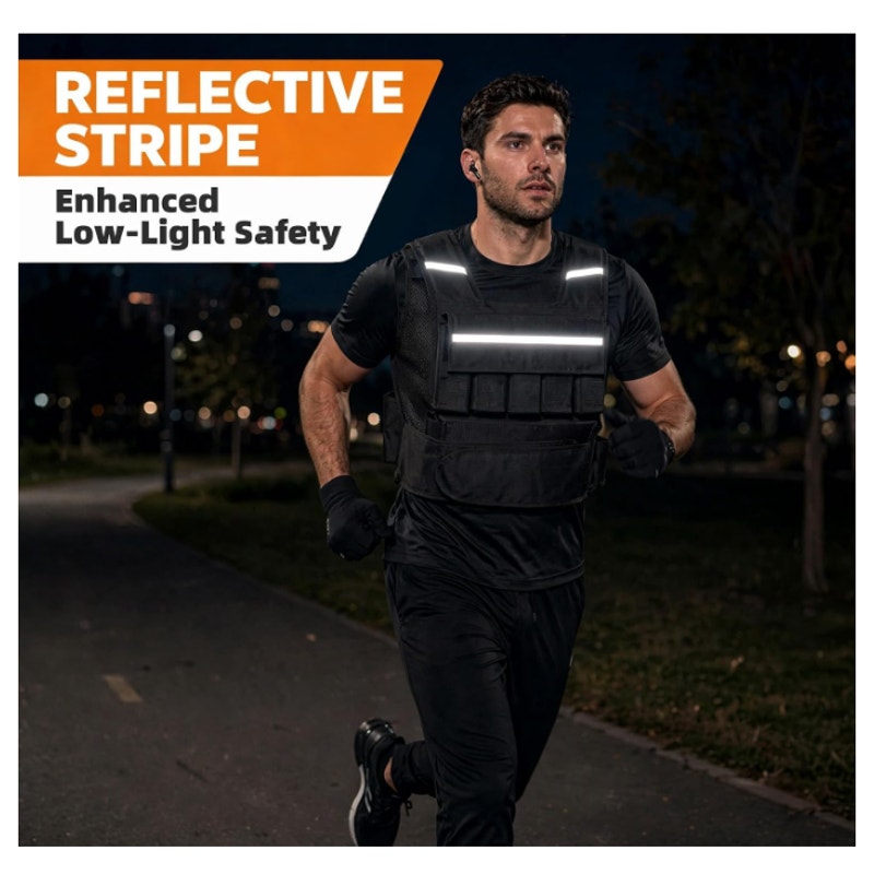 ZENY Adjustable Weighted Vest for Men Women, 30lb/40lb/60lb Fitness Vest with Reflective Strip
