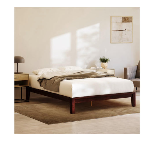 Nectar Bamboo Platform Bed Frame - Queen - Walnut - Floating Center Support Legs