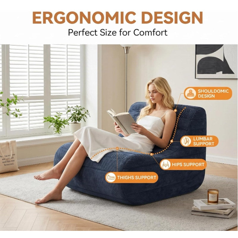 Memory Foam Bean Bag Chair, Gray