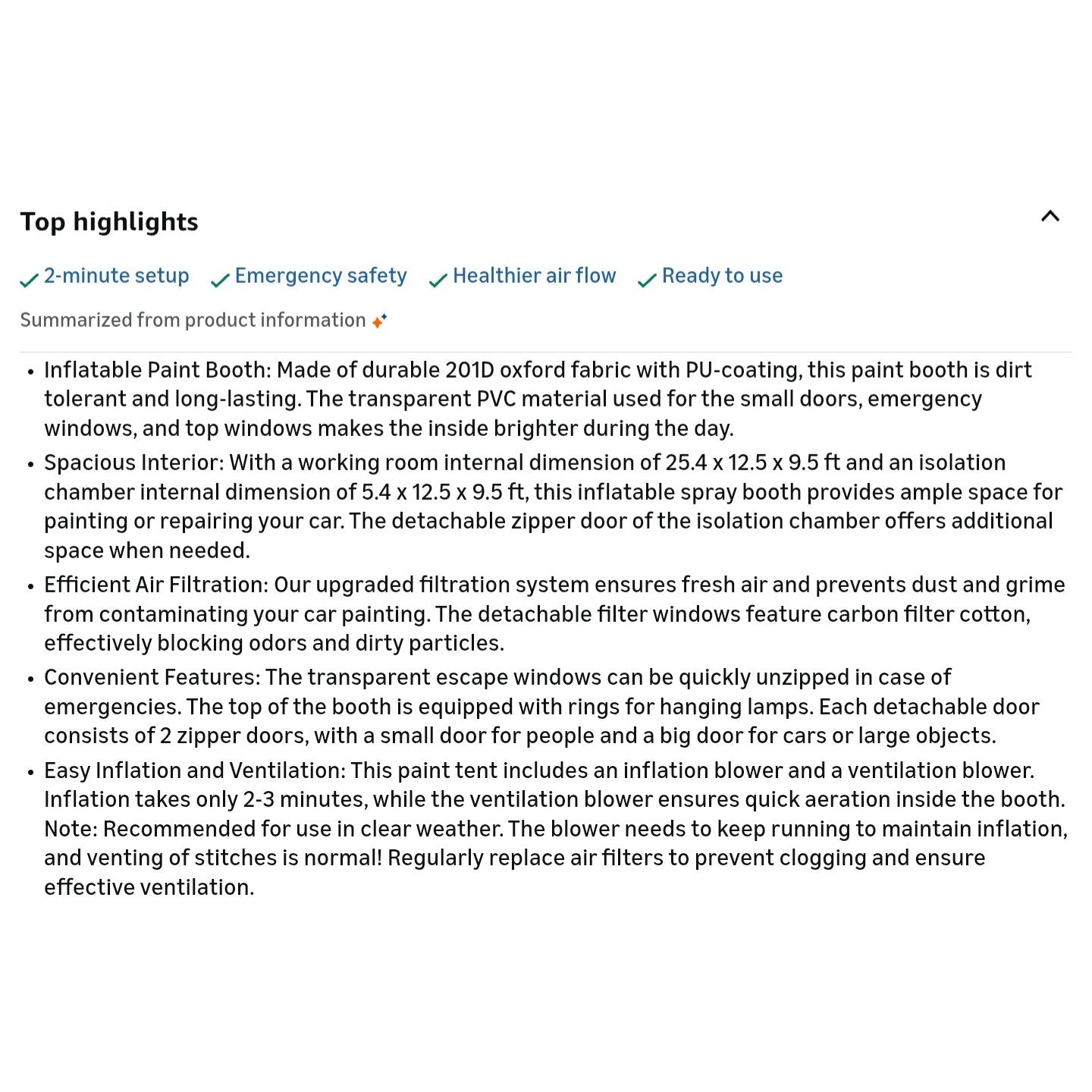 VEVOR Inflatable Paint Booth, 33x16.4x11.5ft, Inflatable Booth with 2 Powerful Blowers