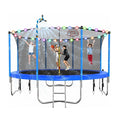 Lyromix Upgraded 12FT Trampoline Outdoor with Basketball Hoop and Net, Capacity for 4-6 Kids,Adults