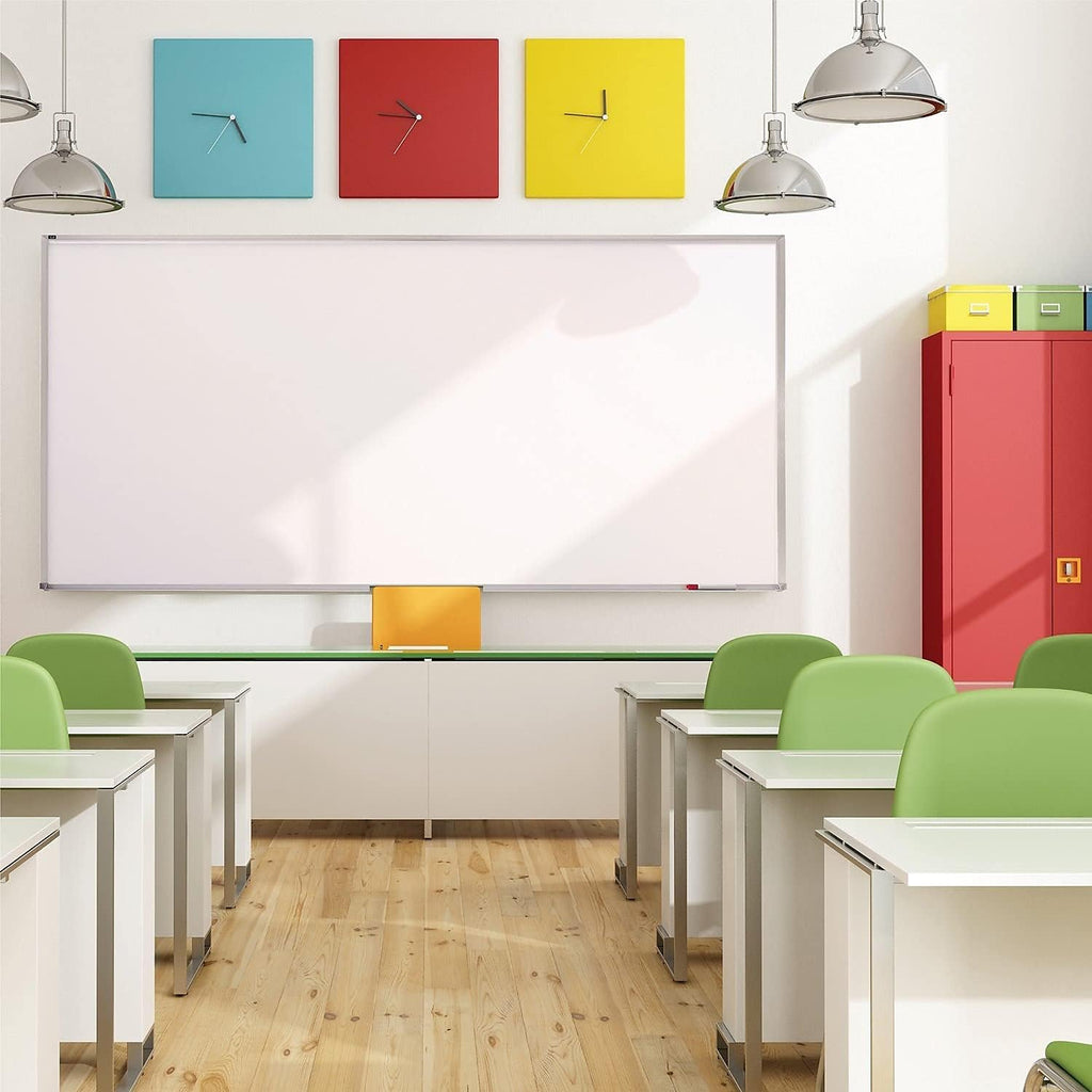 Quartet Dry Erase Magnetic White Board 96"W x 48"H, Porcelain Whiteboard, Silver Al. Frame (PPA408)