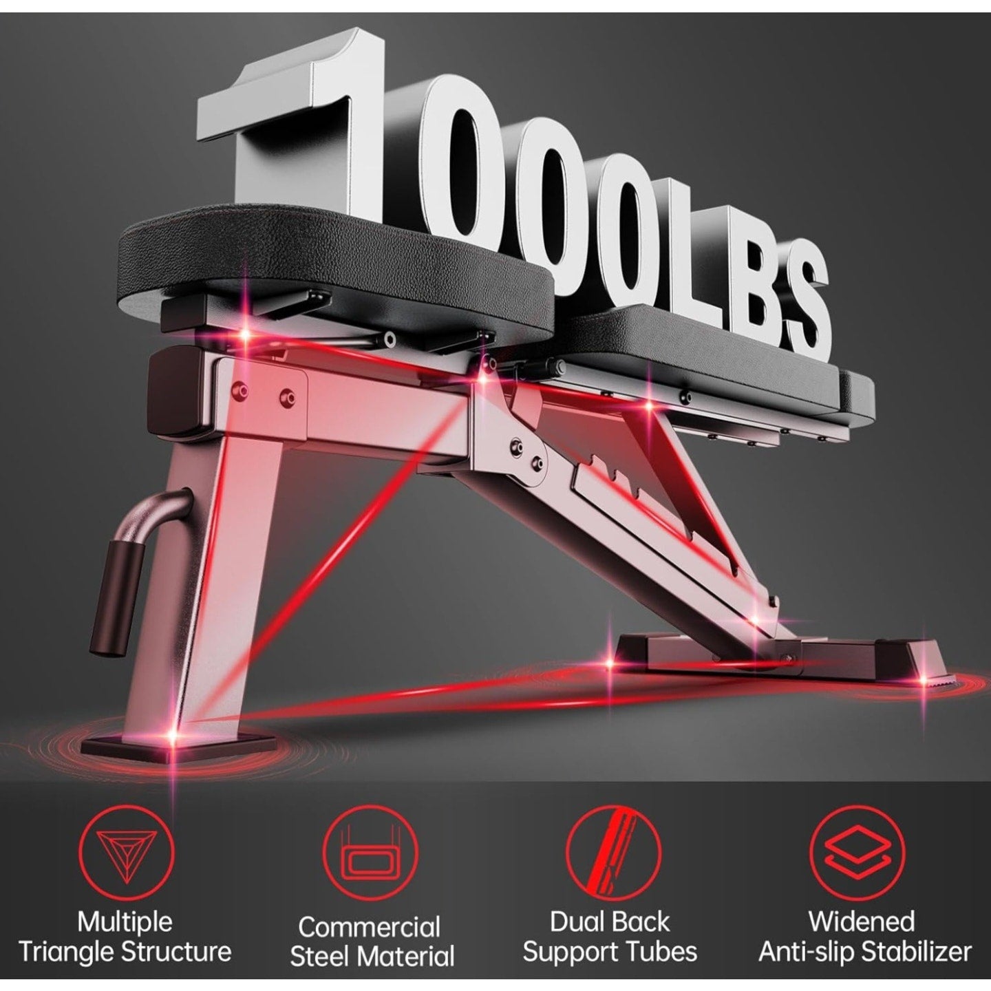 JOROTO Weight Bench, 1700LB Adjustable Workout Bench Press, Strength Training Benches for Home Gym