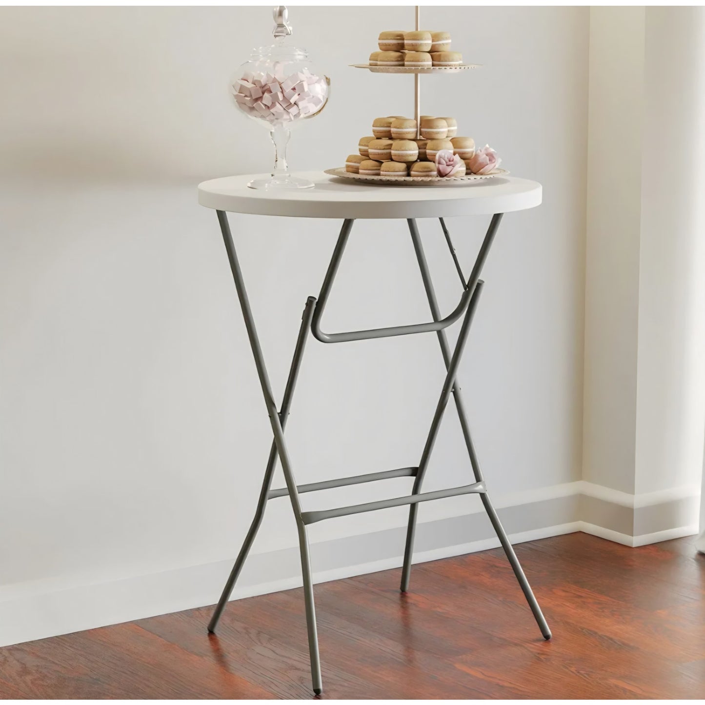 Flash Furniture Elon 32' Round Folding Bar Height Table for Parties and Commercial Events,