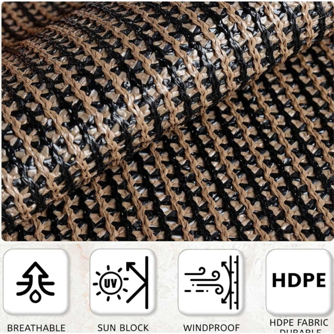 HENG FENG Outdoor Roller Shade 6'(W) x6'(H) Cordless Exterior Roller Shade Patio Shades Roll up Outdoor Blinds for Patio Porch Gazebo Pergola,Mocha