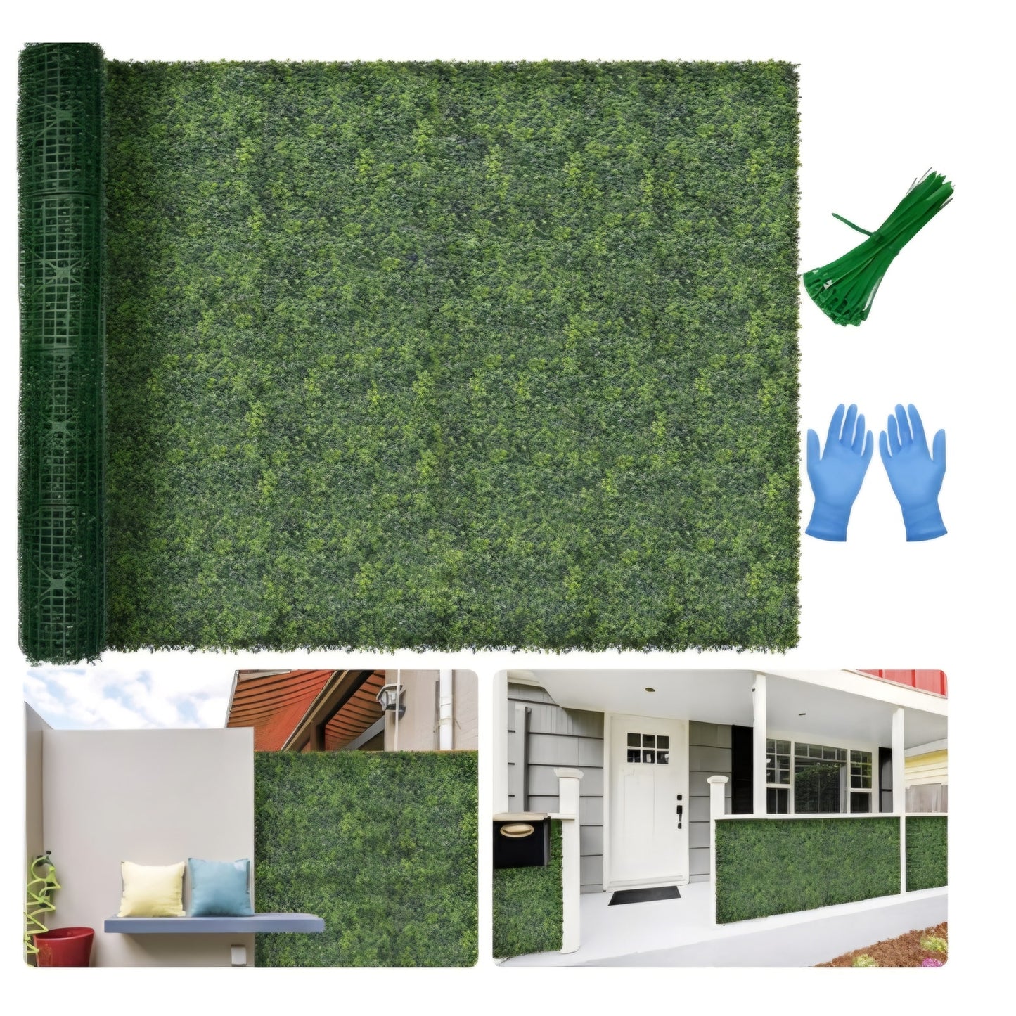 Artificial Boxwood Backdrop Roll: 72"x144" (72 sqft) UV-Anti Greenery Faux Grass Hedge