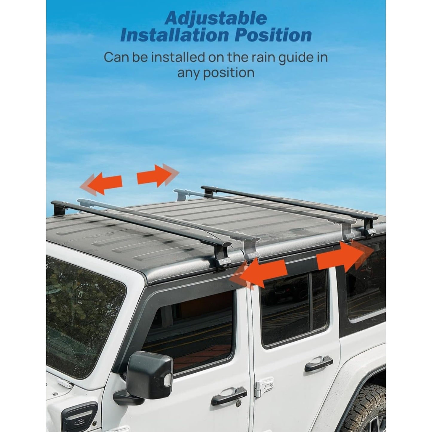 Roof Rack Cross Bars Compatible with 2007-2024 Wrangler JK JL & Gladiator JT (Only for Hard Top)