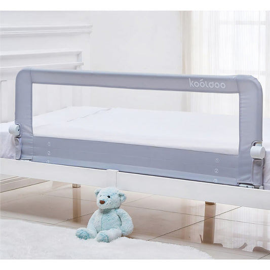 Baby Toddler Bed Rail 59 inch Guard Extra Long Foldable Tall Safety Bedrail with Reinforced Anchor