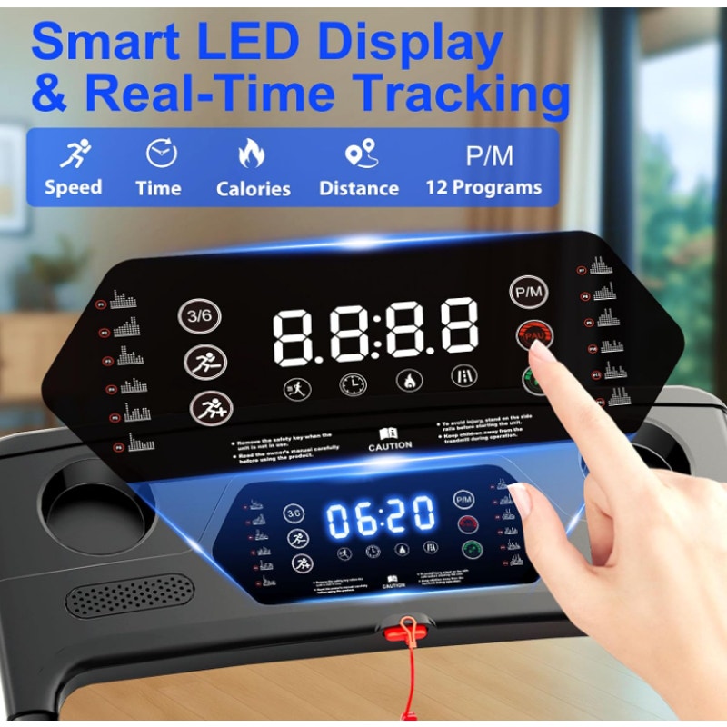 Treadmills for Home with Incline Walking Pad Treadmill with Handle Bar 12% manual incline