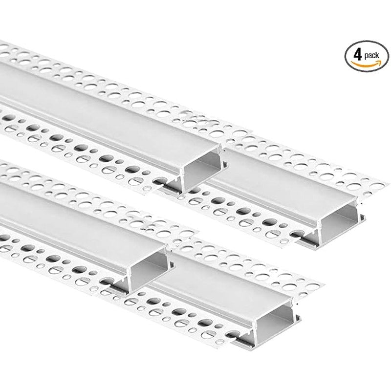 Besseto Plaster-in LED Channel 4 Pack 6.6FT/2 Meter Drywall Mud in LED Strip,8-27mm Width LED Strip