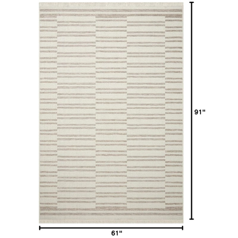 Loloi Amber Lewis Malibu Ivory / Dove 5'-1" x 7'-7" Area Rug