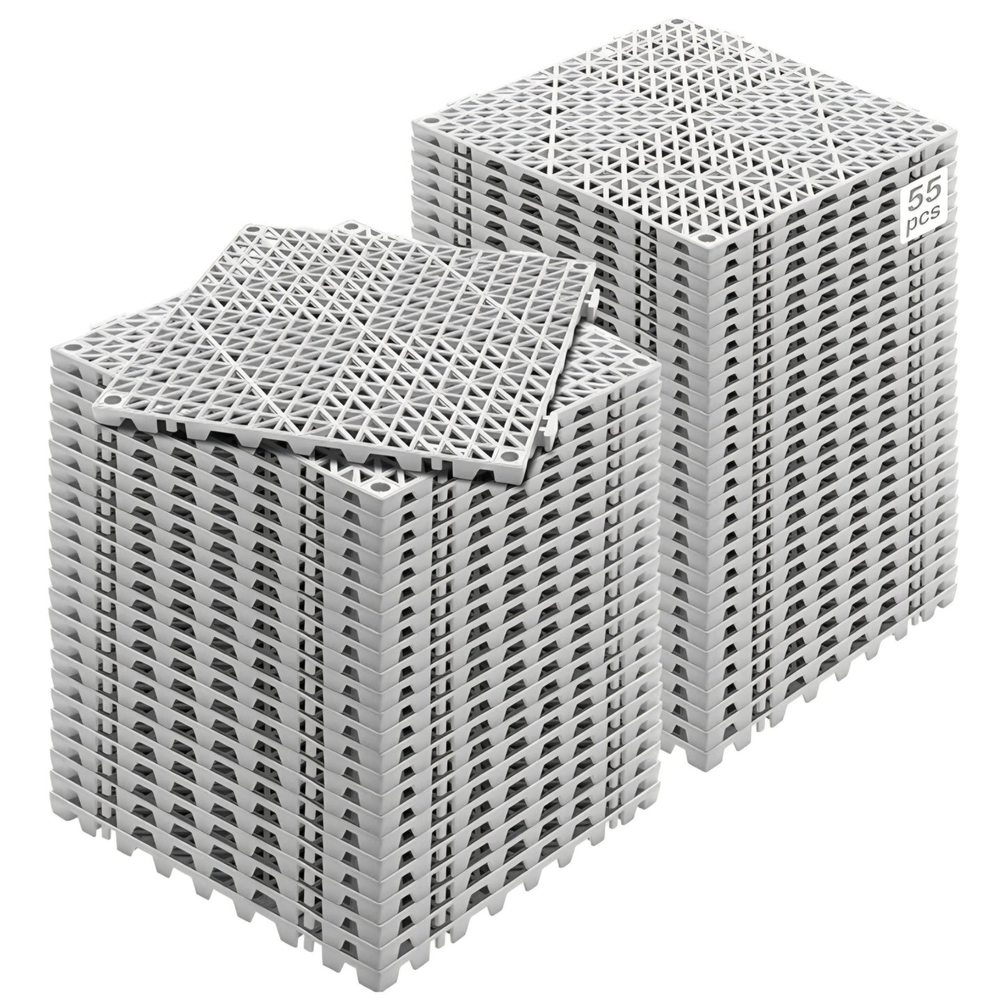 Interlocking Tile 55PCS, Drainage Tiles 12" x 12" Splicing, Soft PVC Interlocking Drainage Floor Ti