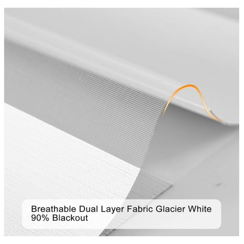 Blackout Zebra Blinds for Windows (58" W x 64" H, White) Cordless Zebra Shades for Indoor Windows