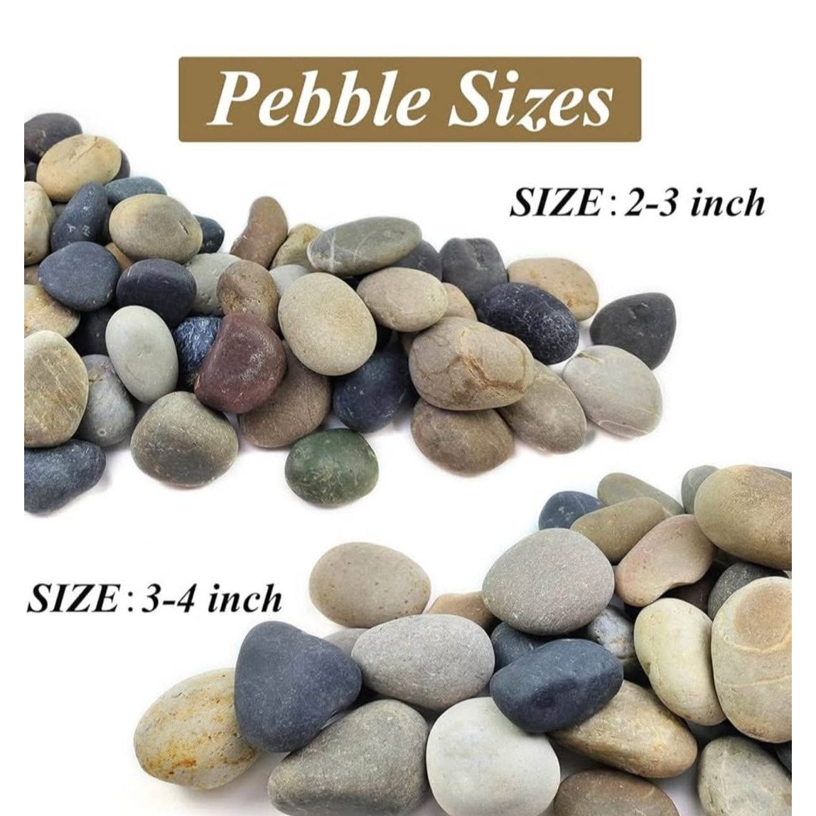 Garden Rocks Pebbles, 2-3 Inch Decorative Large River Rocks for Landscaping, Painting, Aquarium,