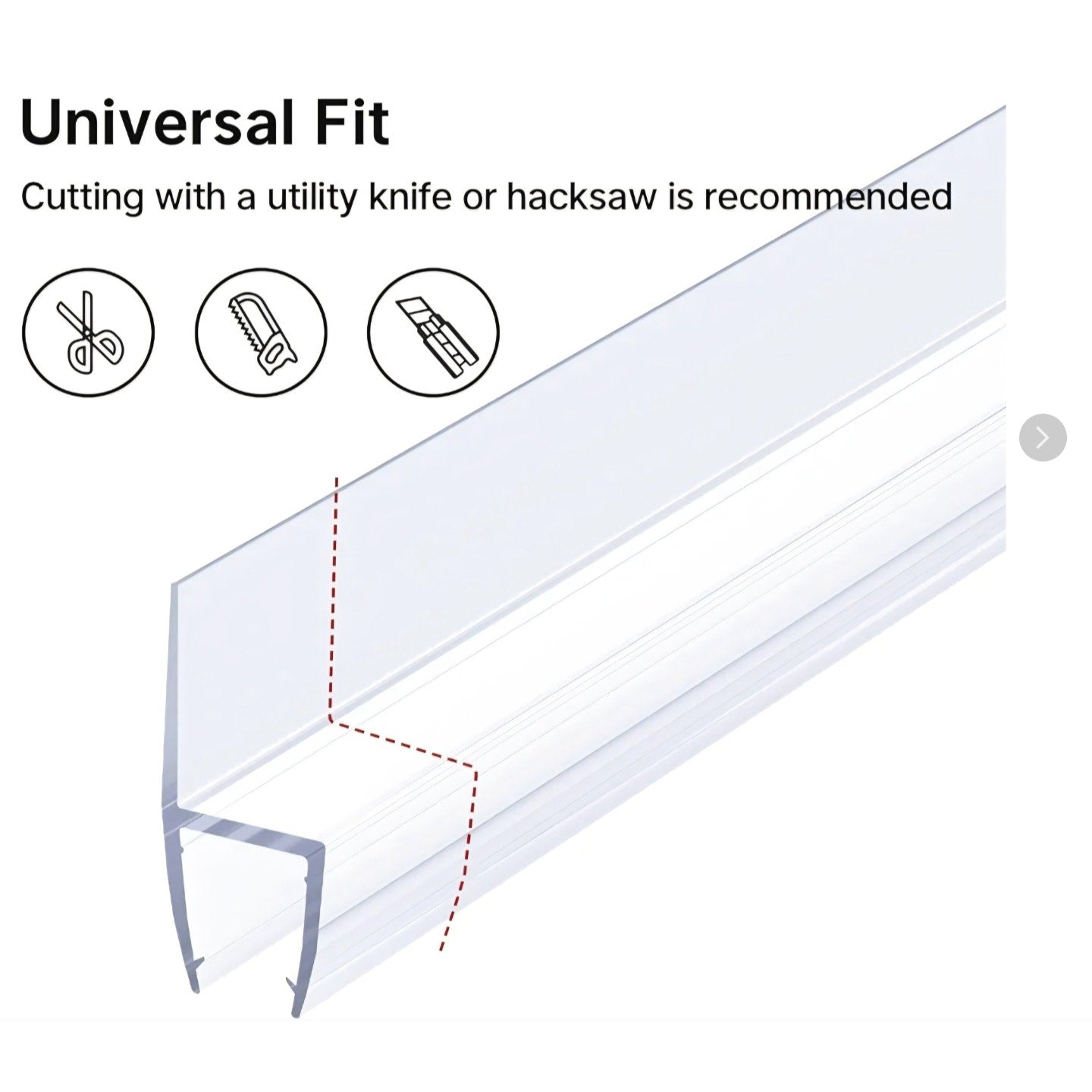 AmazerBath Shower Door Side Seal Strip (Set of 2), Frameless Glass Shower Door Seal Strip - Suit
