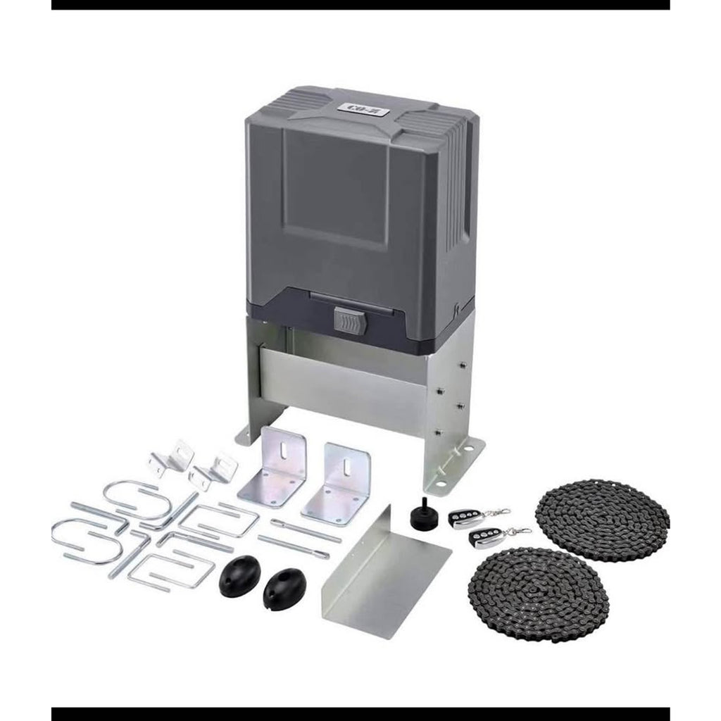 Sliding Gate Opener with 2 Remote Controls, Electric Rolling Driveway Fence Slide Gate Motor