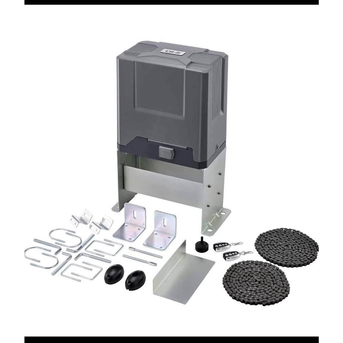Sliding Gate Opener with 2 Remote Controls, Electric Rolling Driveway Fence Slide Gate Motor
