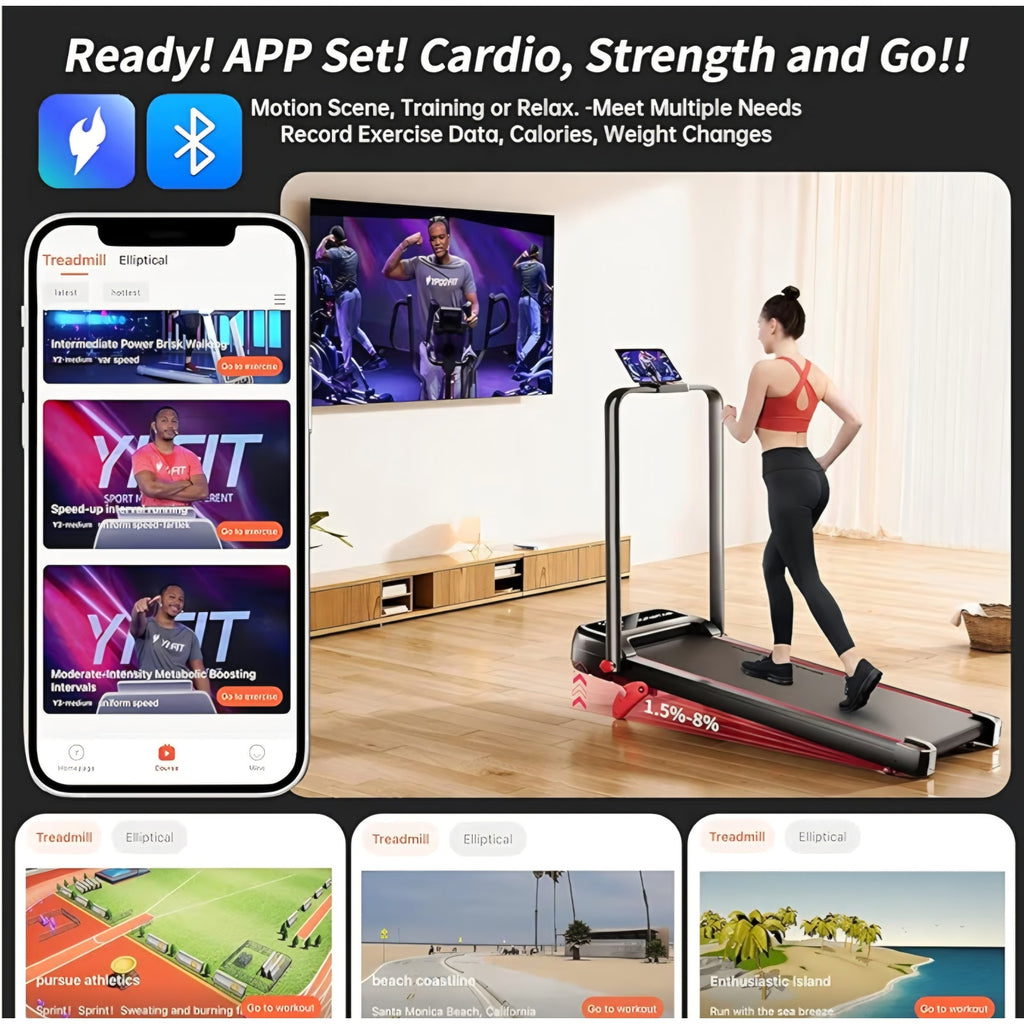 Treadmill with Incline, Walking Pad with Handle Bar,300lbs Walking Pad with APP