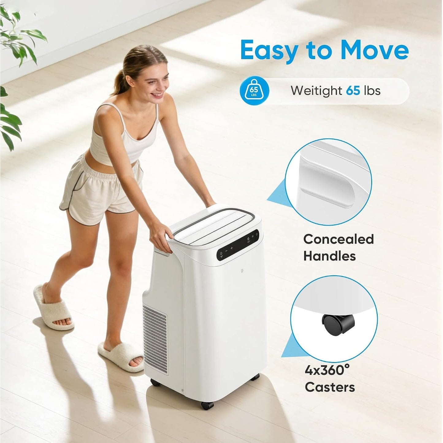 12000 BTU Portable Air Conditioners for Room Cooling up to 500 Sq Ft,  AC Unit with Dehumidifier Fan