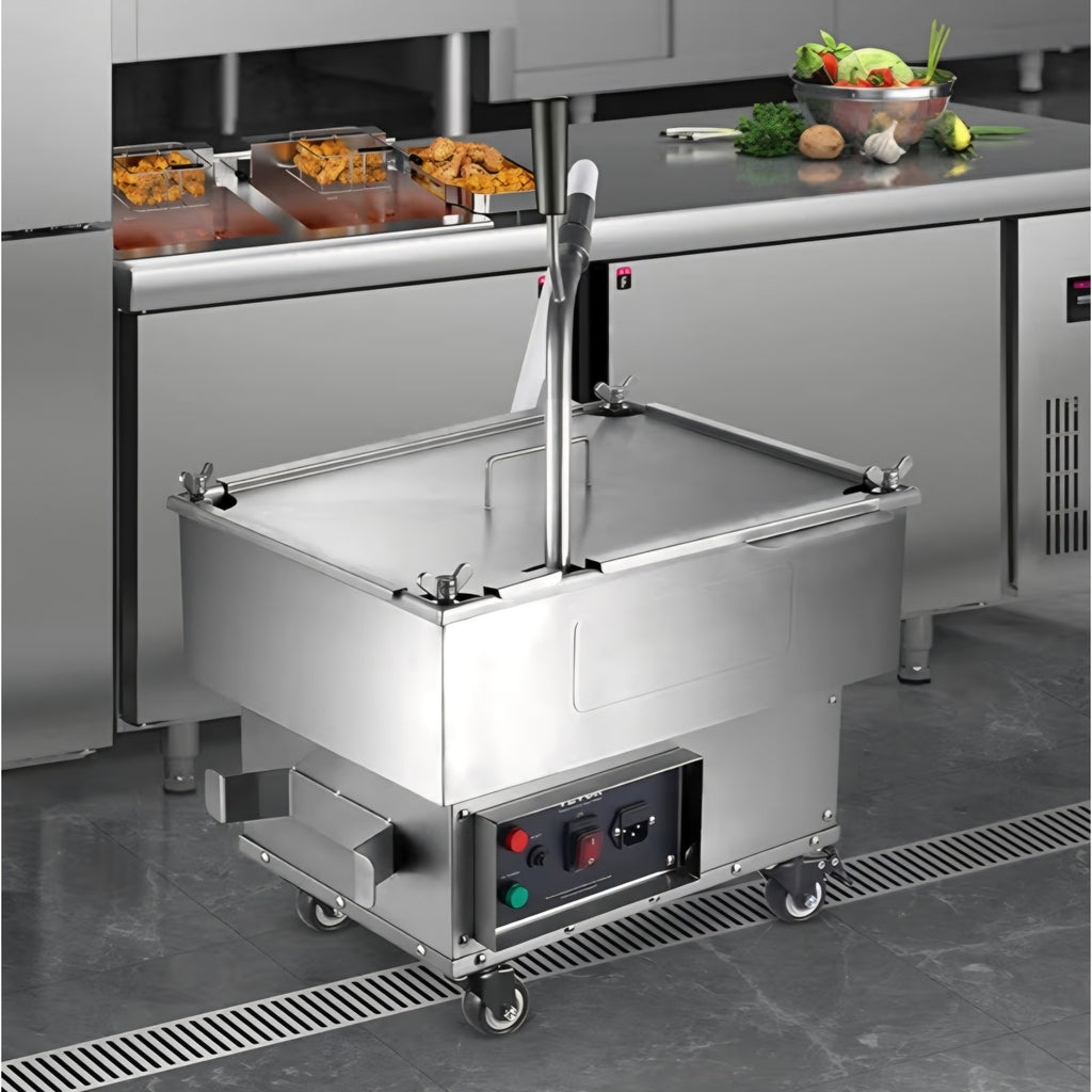 Deep Fryer Filter 18 L/44 LBS/5.8 Gal, Frying Oil Filter System Machine 300W, Deep Fryer Oil Filter