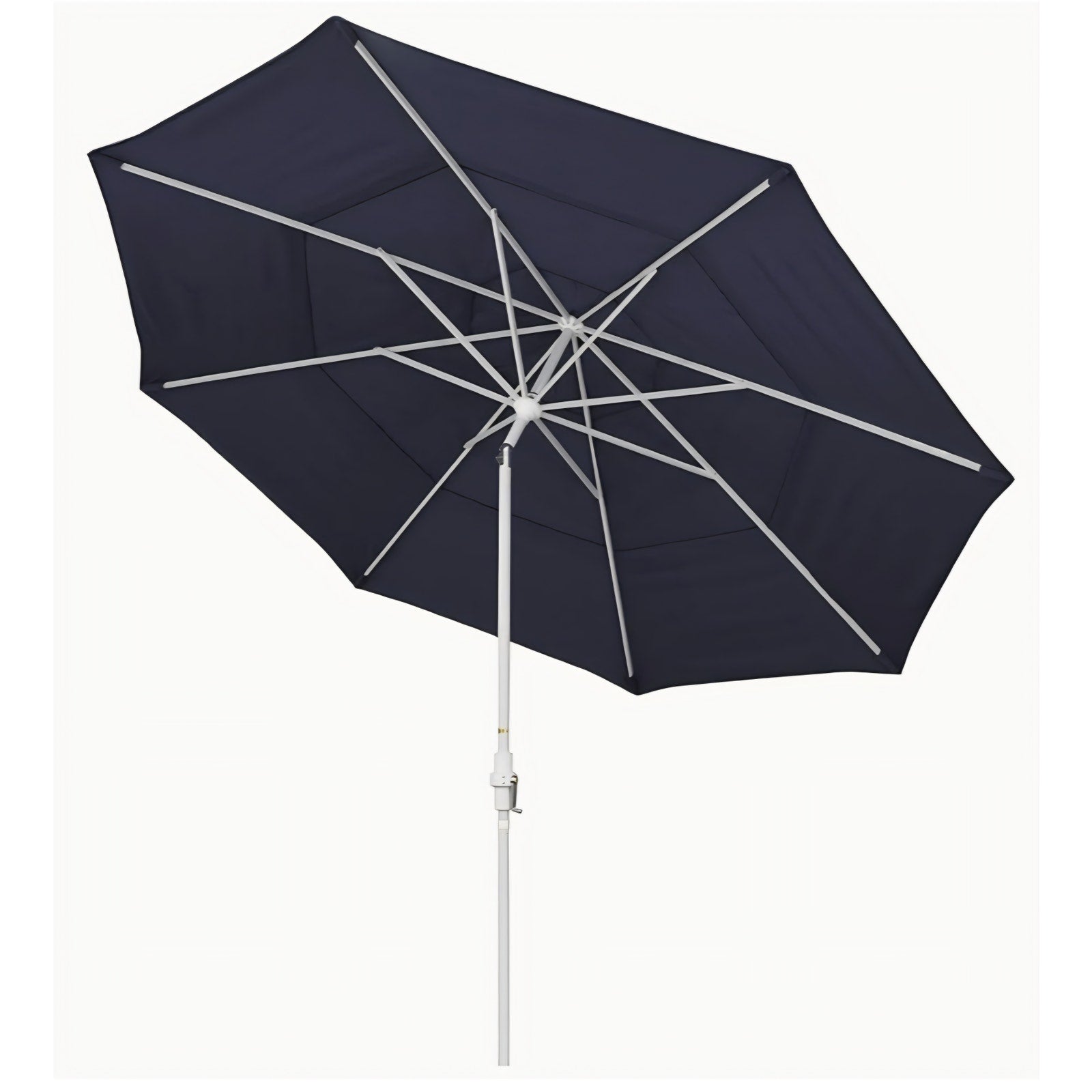 California Umbrella 11' Round Aluminum Market Umbrella, Crank Lift, Collar Tilt, Bronze Pole