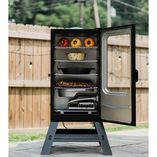 Masterbuilt® 30-inch Digital Electric Vertical BBQ Smoker with Leg Kit, Side Wood Chip Loader