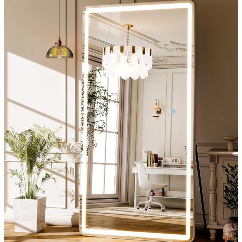 LED Full Length Mirror 71x32 inch Oversized Body Mirrors with Lights