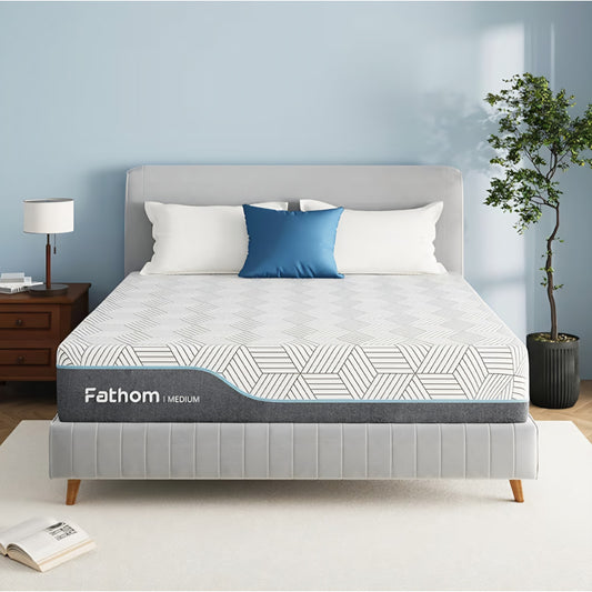 FATHOM Medium Queen Mattress 14 Inch Memory Foam Mattress Queen Size Bed in a Box for Back Pain