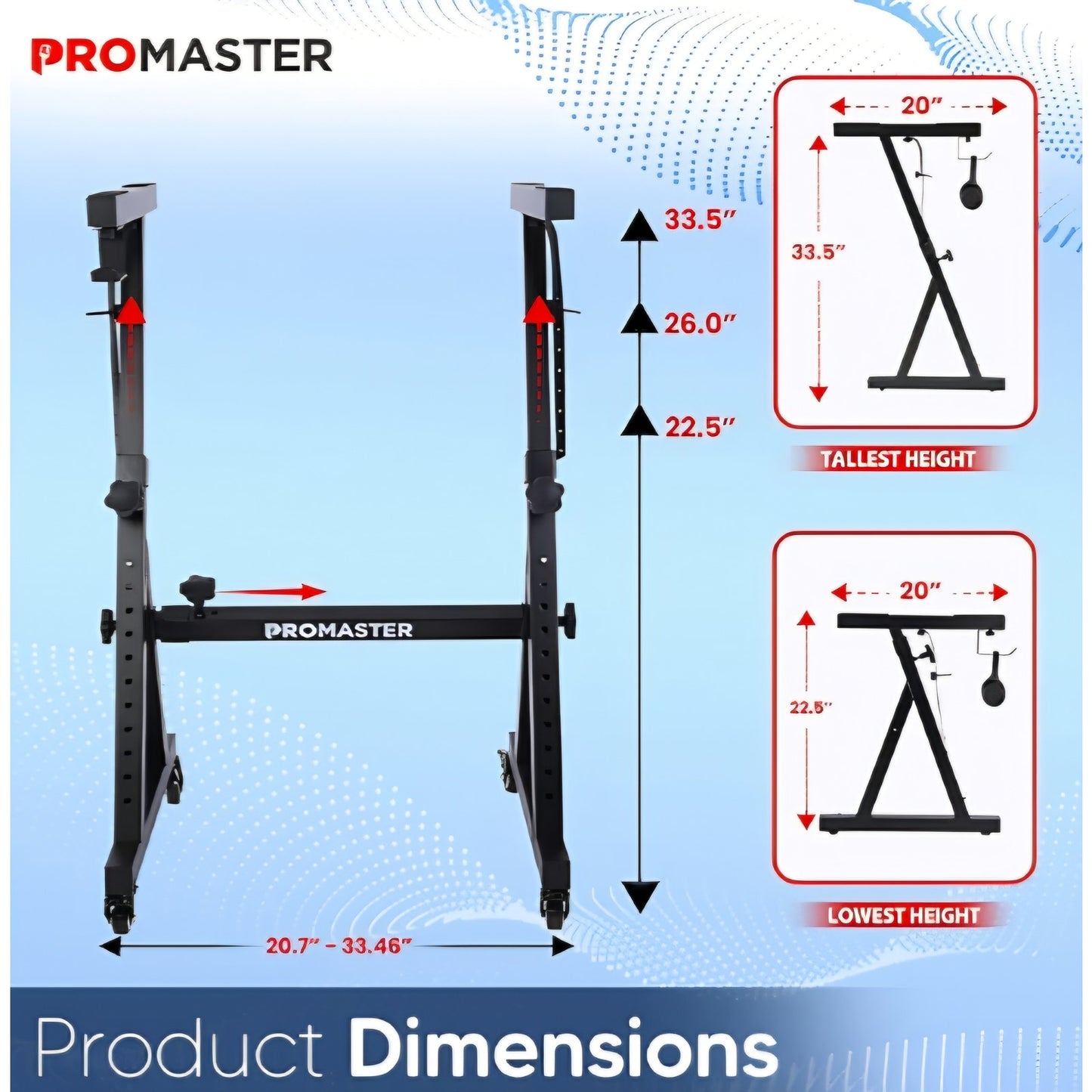 The Promaster Z-Design Keyboard Stand - Adjustable 20-34 Inches