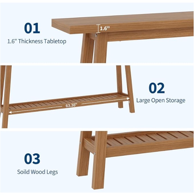 Garvee 70.9 Inch Console Table for Entryway, Extra Long 2-Tier Narrow Sofa Table Behind Couch